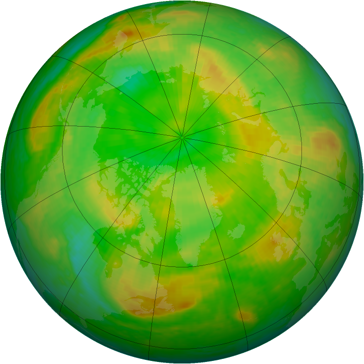 Arctic ozone map for 11 June 2004